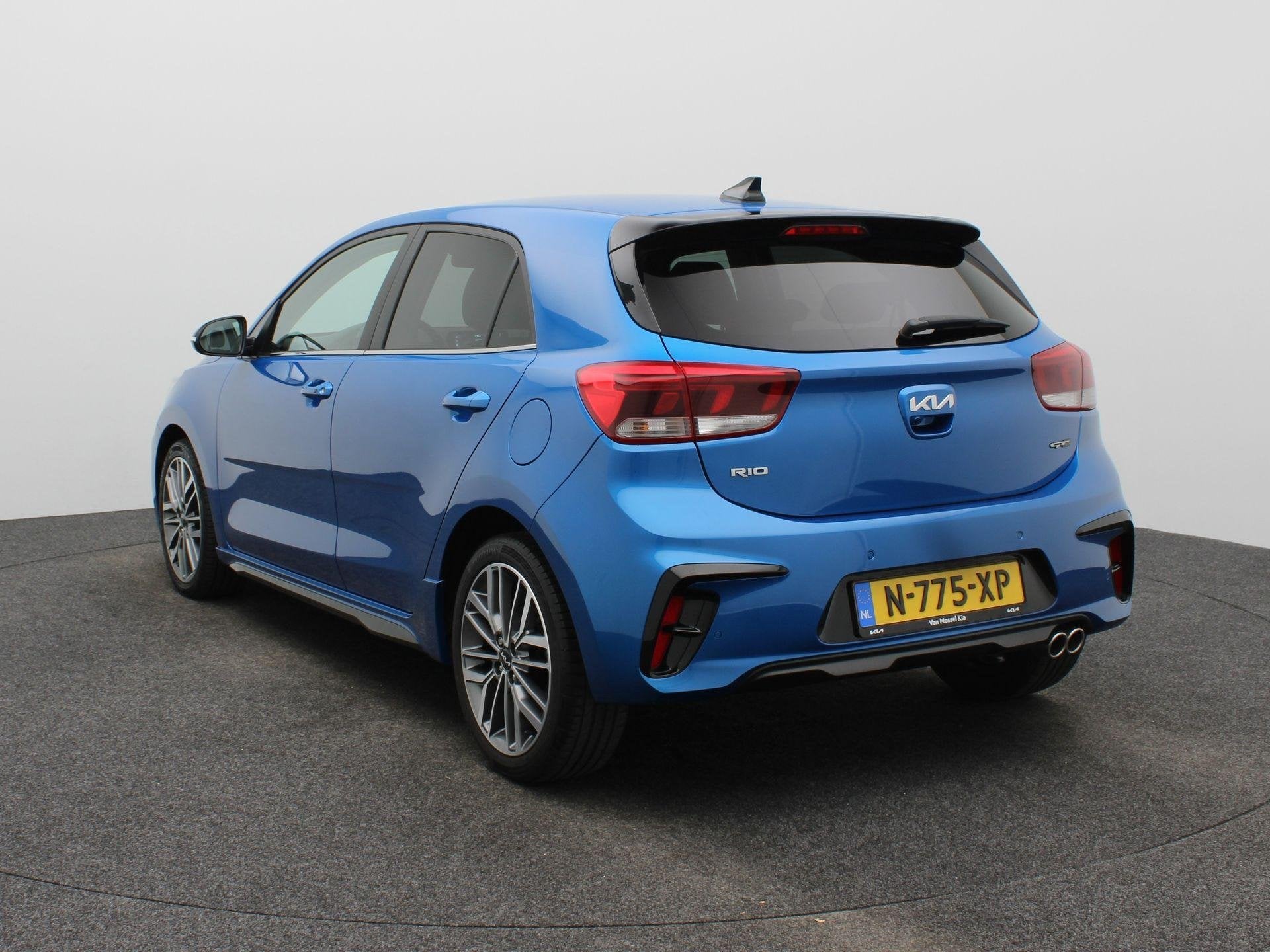 Kia Rio 1.0 T-GDi MHEV GT-Line | Airco | Navi | Camera | Par, Auto's, Gebruikt, Euro 6, Blauw, Leder en Stof