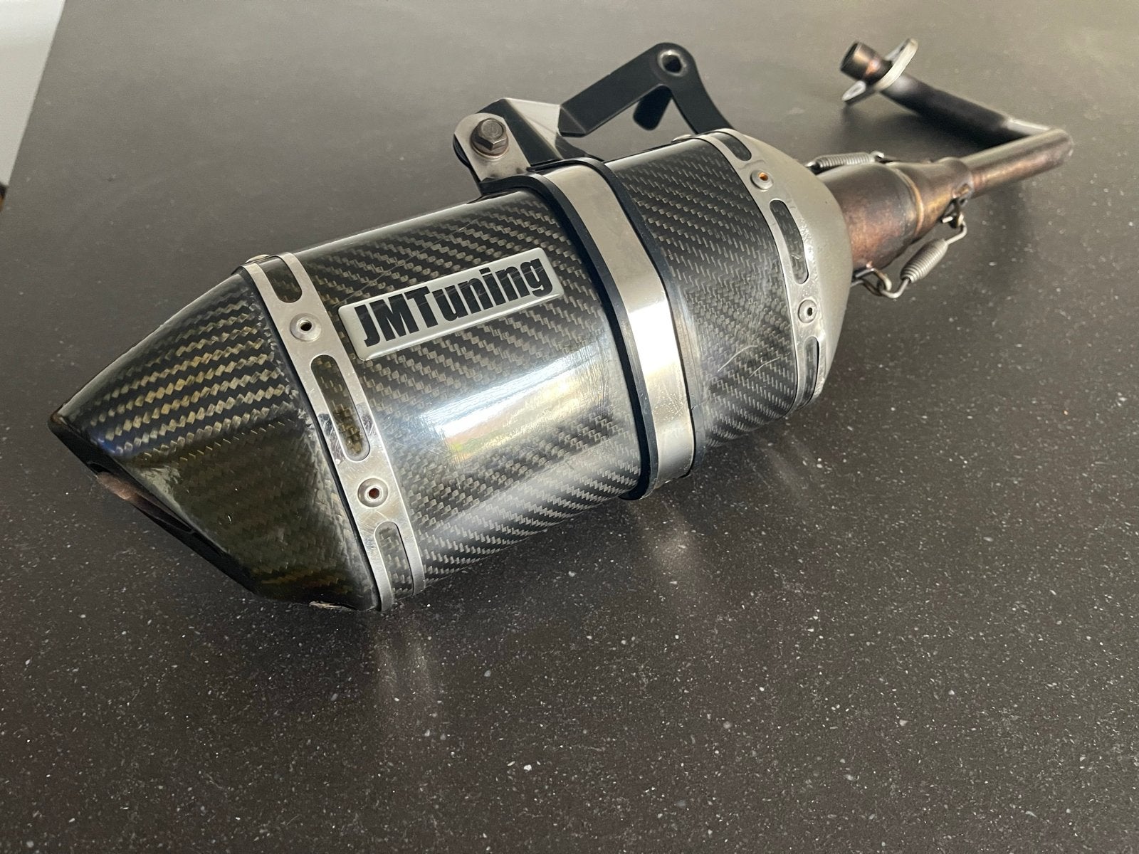 JM Tuning Carbon uitlaat voor Vespa/Piaggio scooters, Fietsen en Brommers, Ophalen of Verzenden, Gebruikt, Uitlaat, Piaggio