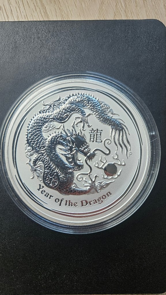 1 KG 2012 Year of the Dragon Lunar 2 Perth Mint 999 zilver, Ophalen of Verzenden, Zilver