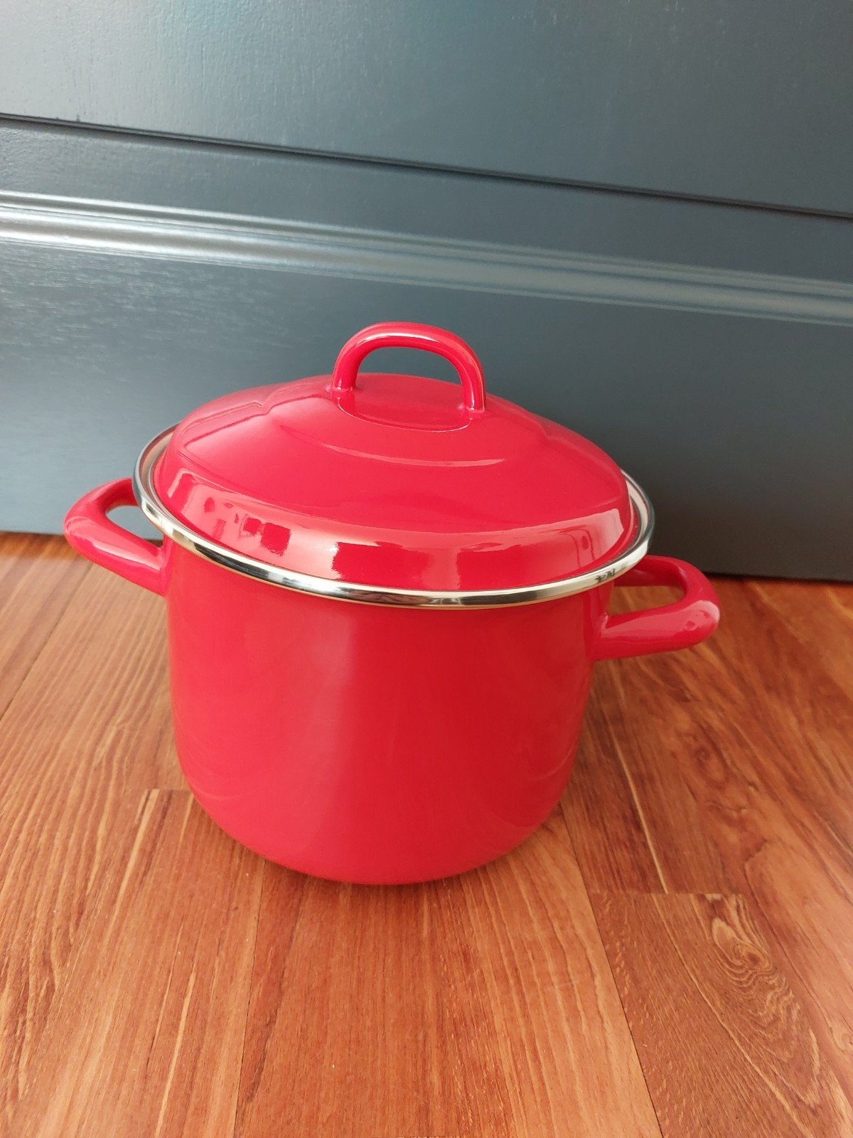 Rode Soeppan  inhoud 3 liter Nieuw, Huis en Inrichting, Keuken | Potten en Pannen, Ophalen, Nieuw, Kookpan, Met deksel
