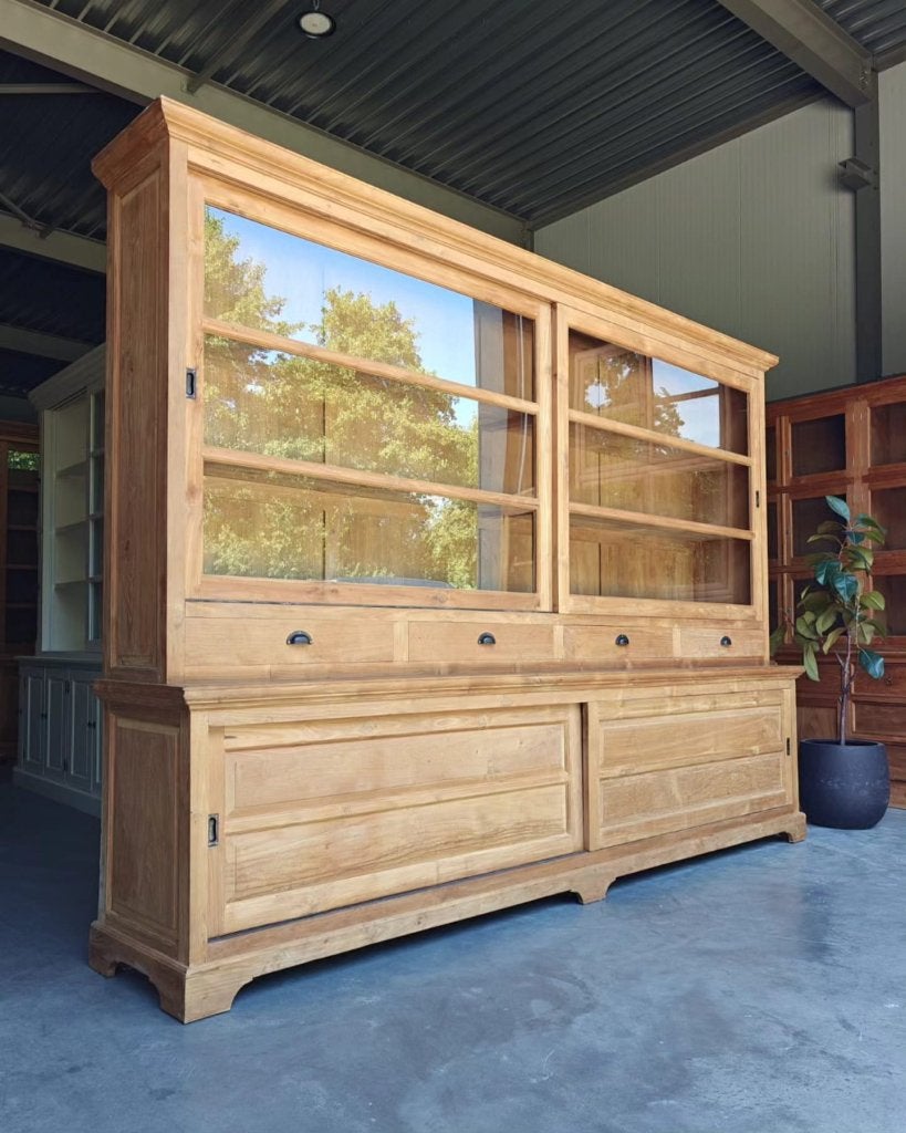 310cm brede winkelkast | Xxl teakhouten buffetkast  #5918, Gebruikt, -, 200 cm of meer, -