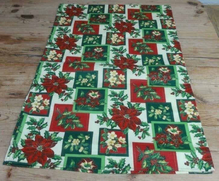 Kerst lopertje met kerstroos, amaryllis, hulst met besjes, -, -, Ophalen of Verzenden, Zo goed als nieuw