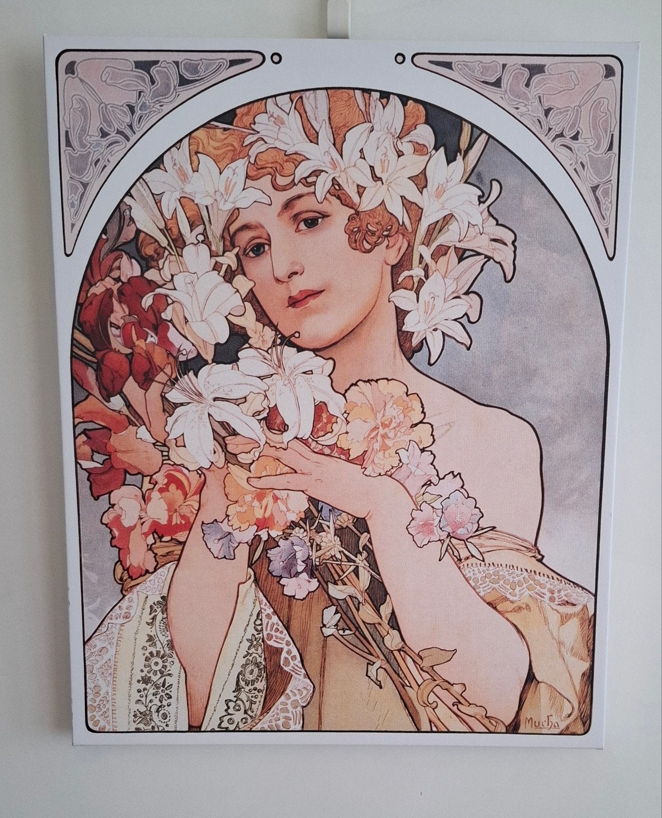 Ikea  Canvas Jugendstil Alphonse Muncha, Rechthoekig Staand, Nieuw, Ophalen of Verzenden, Canvas of Doek