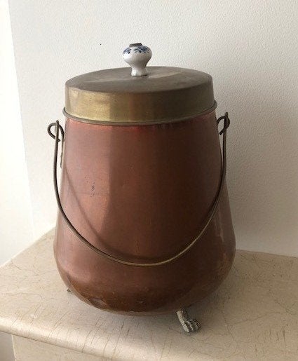 Koperen pot met deksel / doofpot, Ophalen, Koper