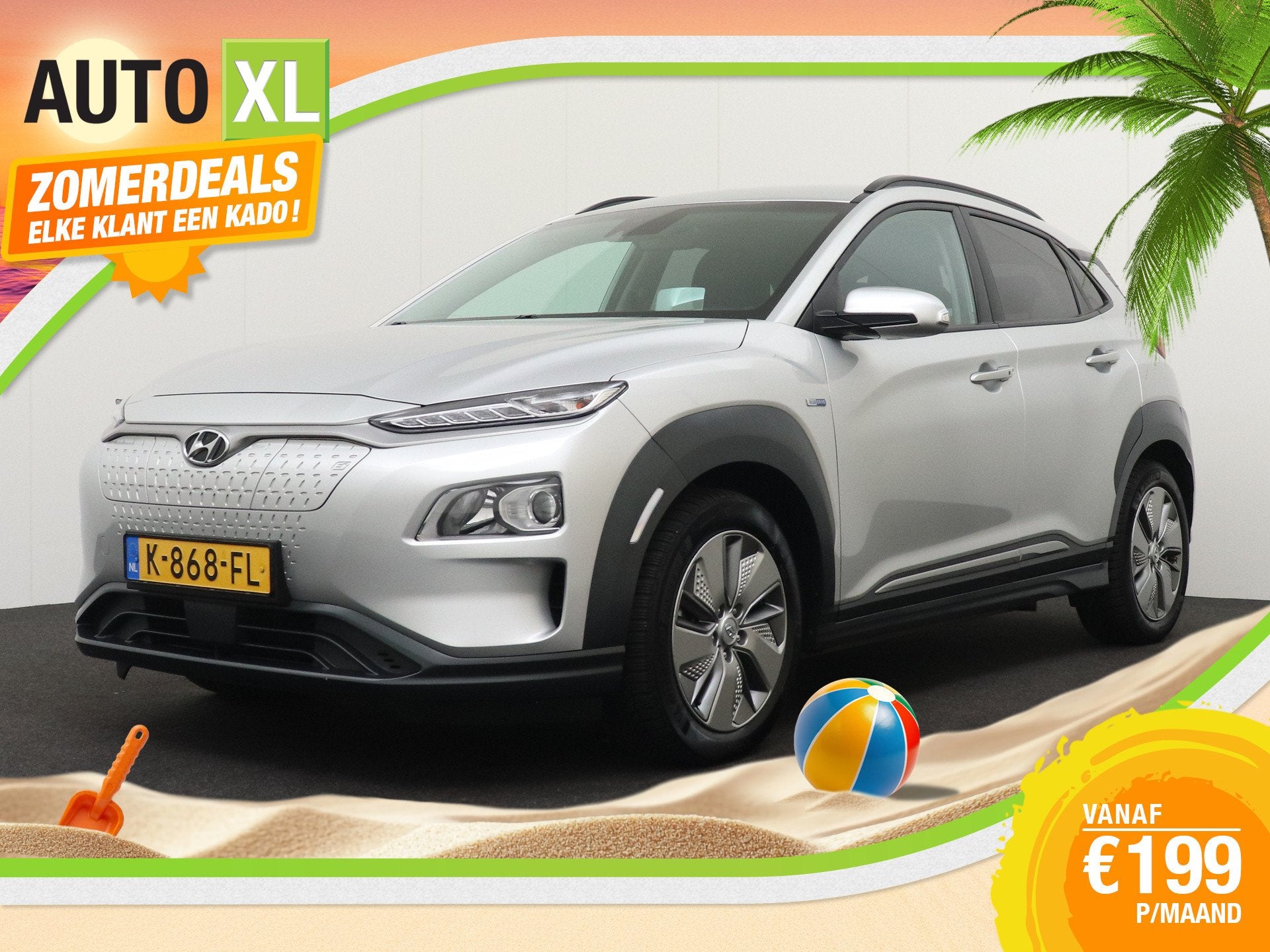 Hyundai KONA EV Fashion 64 kWh (94%SOH) Warmtepomp Head-Up D, Stof, Gebruikt, Zwart, Origineel Nederlands