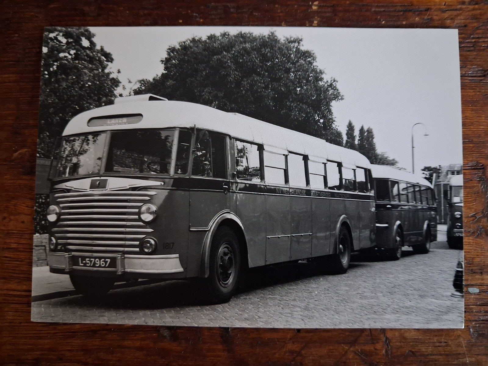 Zwartwitfoto Crossley bus + Aanhanger (Laren), Verzamelen, Ansichtkaarten | Themakaarten, Ophalen of Verzenden