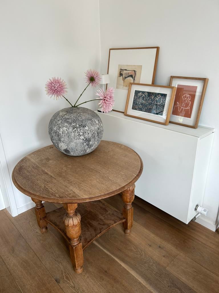 Eikenhouten bijzettafel salontafel, Antiek en Kunst, Ophalen