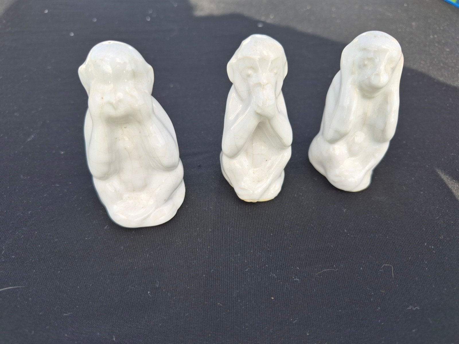 Set van 3 Wijze Apen Beeldjes - Horen, Zien, Zwijgen, Ophalen of Verzenden, Gebruikt, Dier