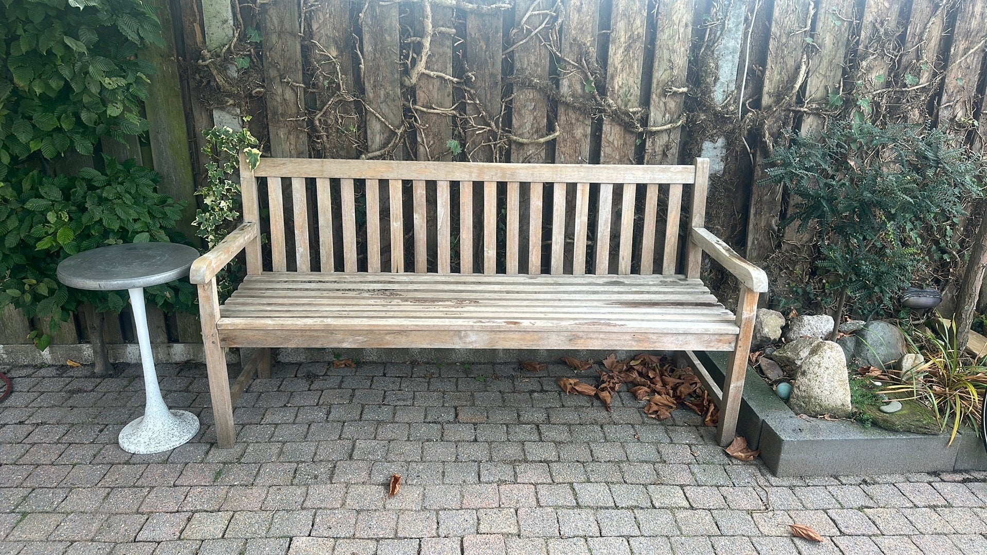 Grote teakhouten Tuinbank, Tuin en Terras, Ophalen, Zo goed als nieuw, Teakhout
