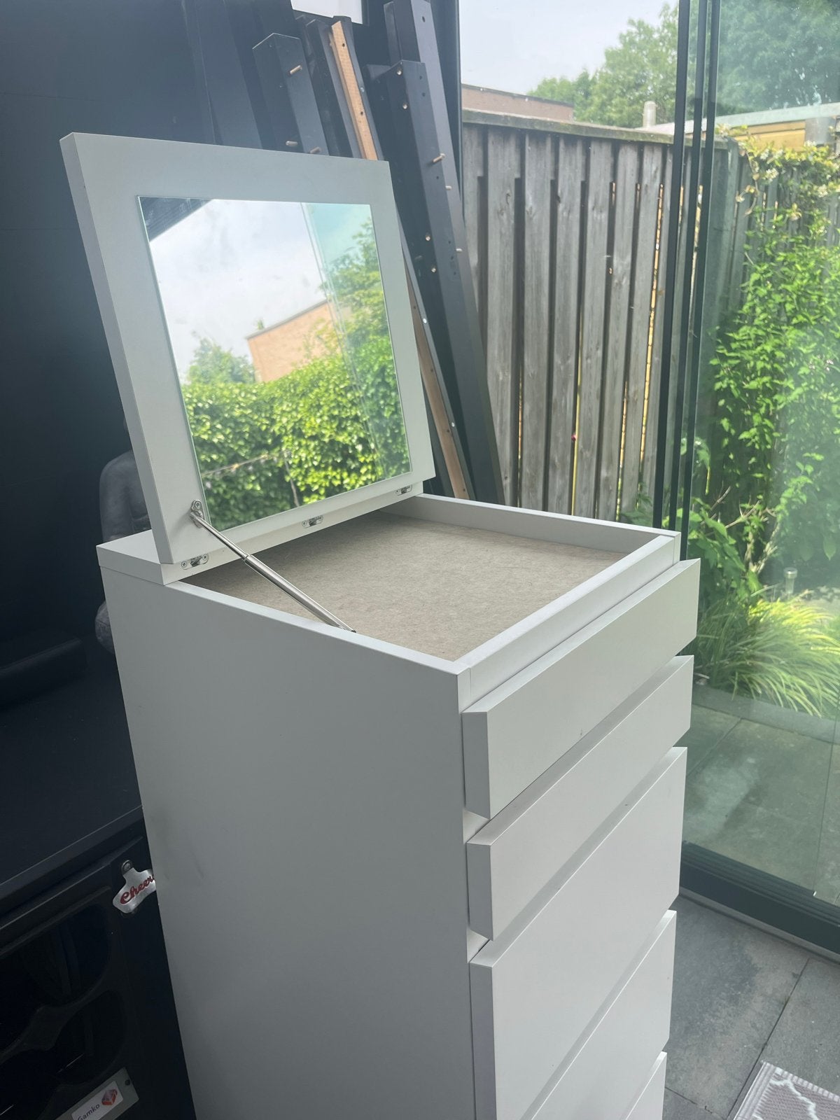 Ikea Malm ladekast met spiegel en 6 lades, Ophalen, Minder dan 50 cm, 5 laden of meer, Zo goed als nieuw