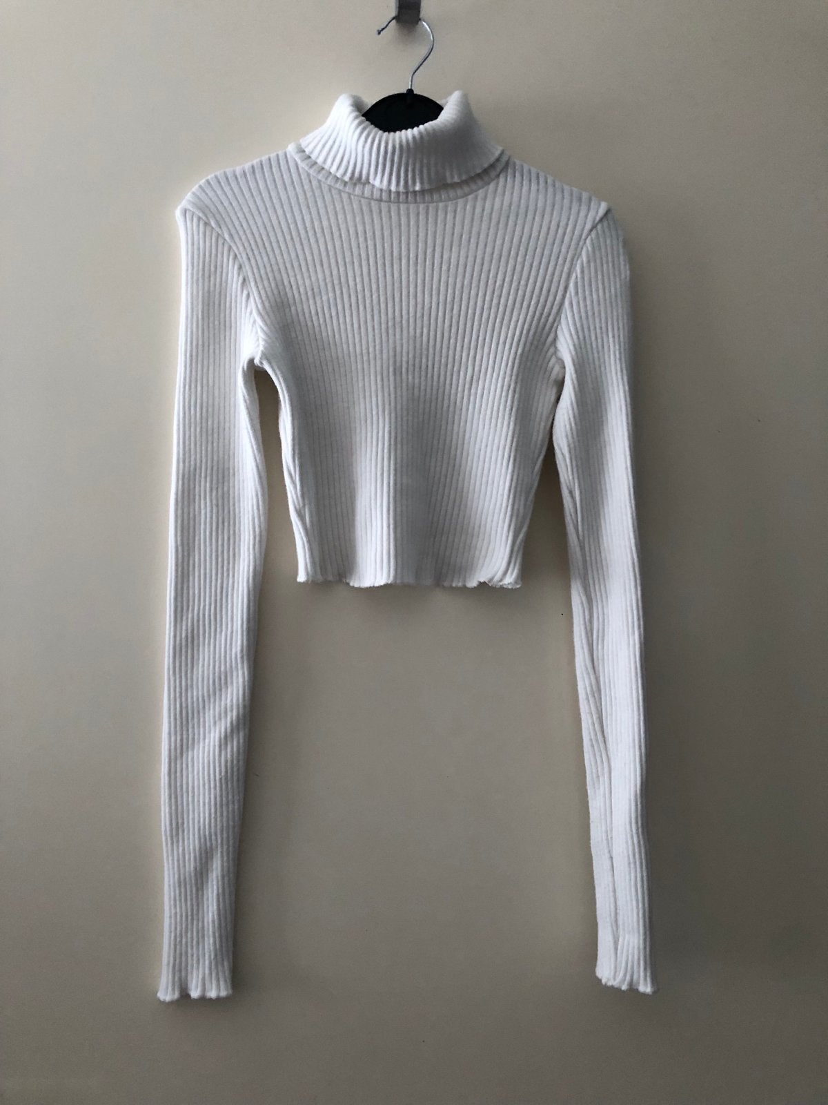Witte geribbelde coltrui van Bershka, maat XS, Ophalen of Verzenden, Zo goed als nieuw, Maat 34 (XS) of kleiner, Wit