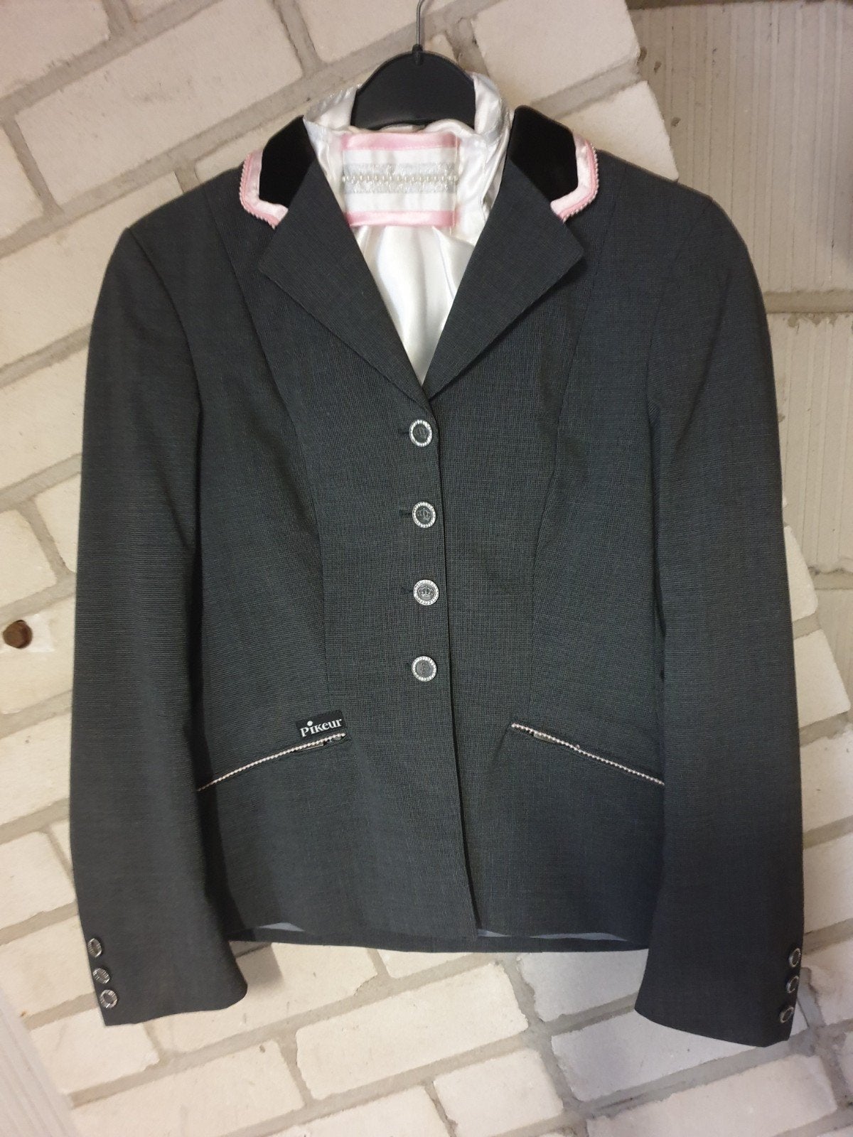 wedstrijdjas, Dieren en Toebehoren, Dressuur, Sierdetails, Ophalen of Verzenden, Grijs