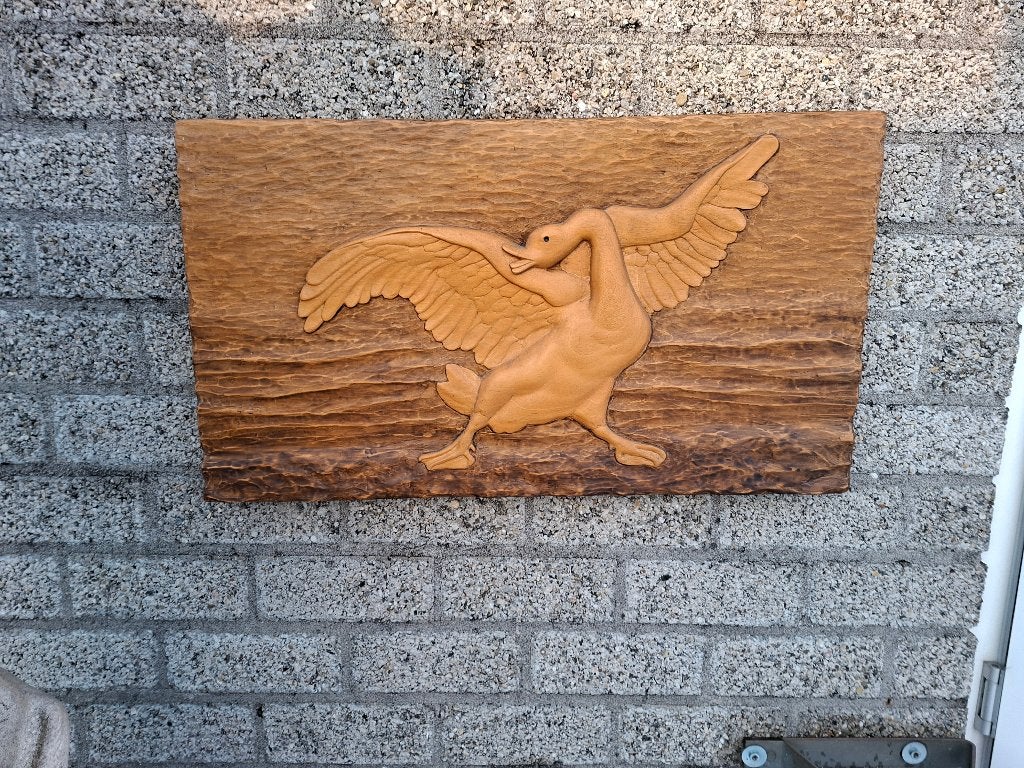 handwerk handgemaakte wanddecoratie zwaan, Ophalen of Verzenden, Handgemaakt