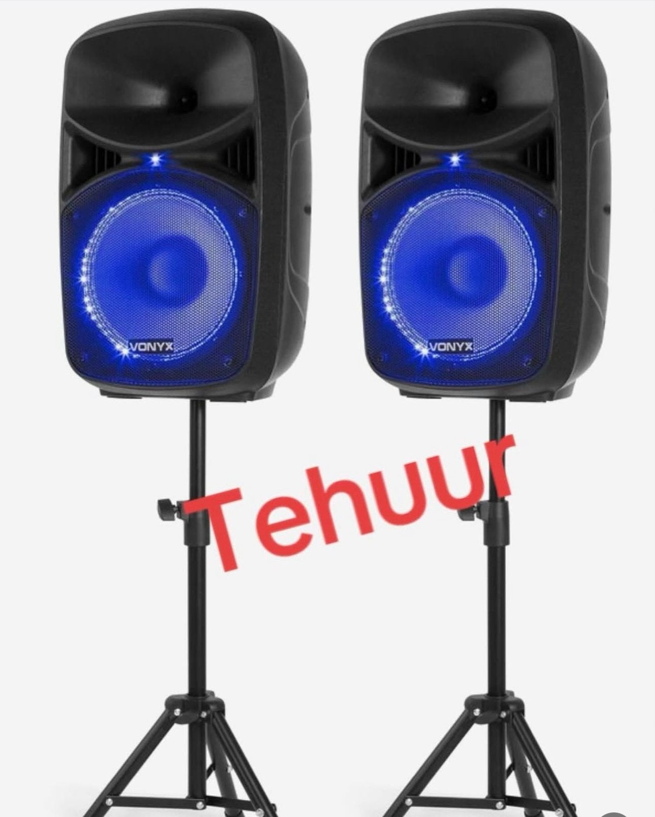 Vonyx Speakerset met Blauwe LED Verlichting Te Huur, Ophalen of Verzenden, Gebruikt, Overige typen, Kleur