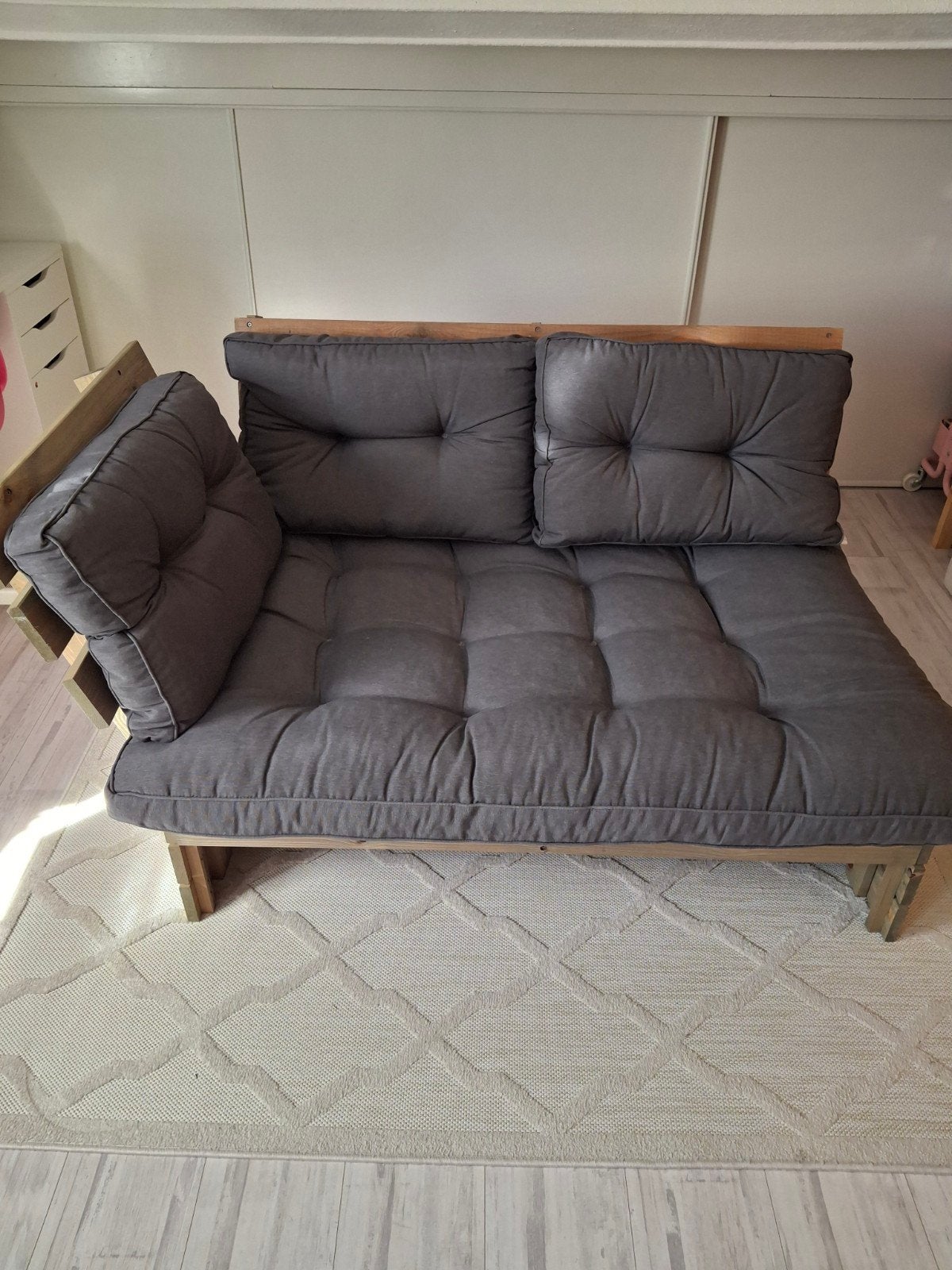 houten loungebank, Huis en Inrichting, Ophalen, Tweepersoons