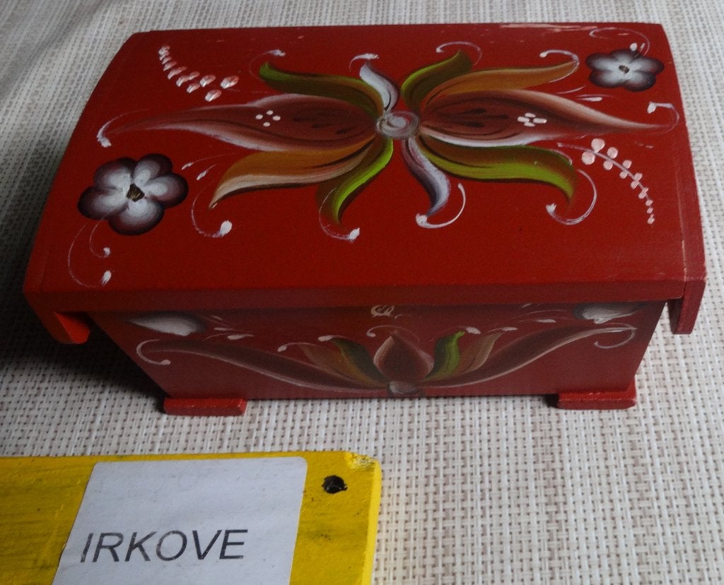 FRAAI BESCHILDERD DOOSJE * HINDELOPEN STIJL * Handwerk *, Verzenden, Zo goed als nieuw, Rood, Hout