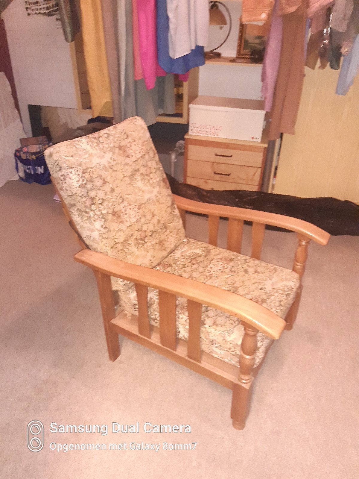 Fauteuil stoel., Huis en Inrichting, Ophalen of Verzenden, Zo goed als nieuw, Stof, 50 tot 75 cm