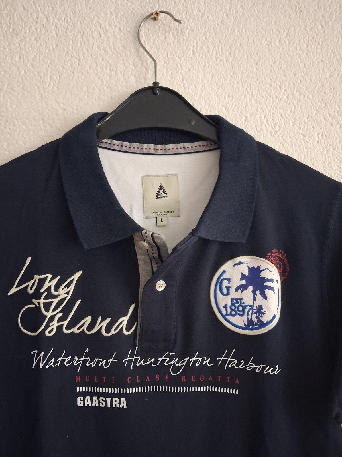 Gaastra Polo Shirt Heren Maat L - Long Island Design, Maat 52/54 (L), Gaastra, Blauw, Ophalen of Verzenden