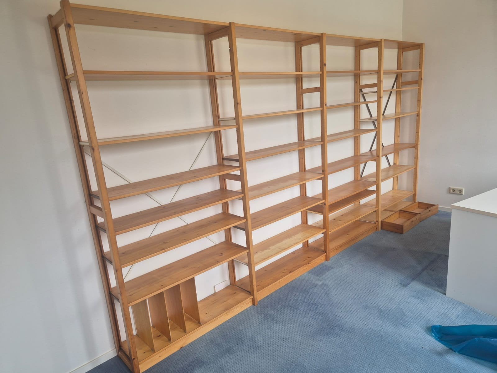 Lundia Stellingkast - Houten Boekenkast - 208x30x100 cm, Ophalen, Met plank(en), Gebruikt, 100 tot 150 cm