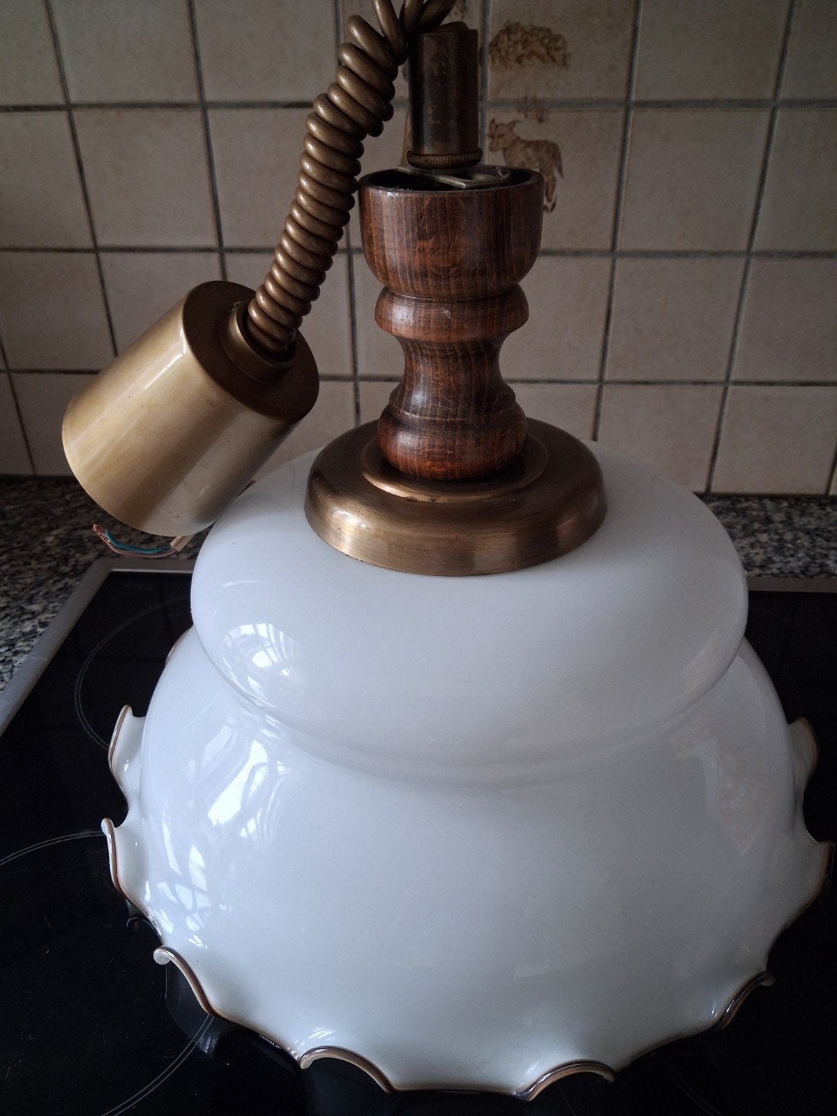 Vintage hanglamp met trekveer, Ophalen