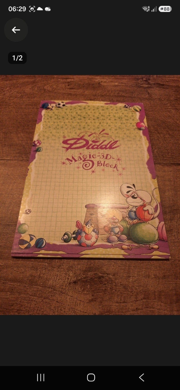 Diddl A5 Magic 3D Blok nr. 312 - 16 blaadjes, Verzamelen, Ophalen of Verzenden, Diddl, Gebruikt, Papier, Kaart of Schrift