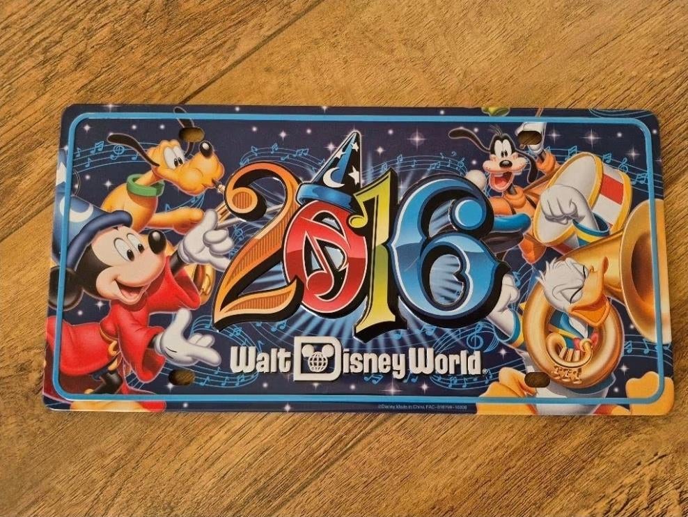 Souvenir nummerbord kentekenplaat Disney World Florida 2016, Ophalen of Verzenden, Overige figuren, Zo goed als nieuw, Overige typen