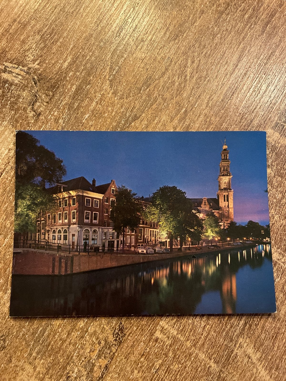 Vintage Ansichtkaart Amsterdam Prinsengracht Westertoren 197, Verzamelen, Ophalen of Verzenden, 1960 tot 1980, Gelopen, Noord-Holland