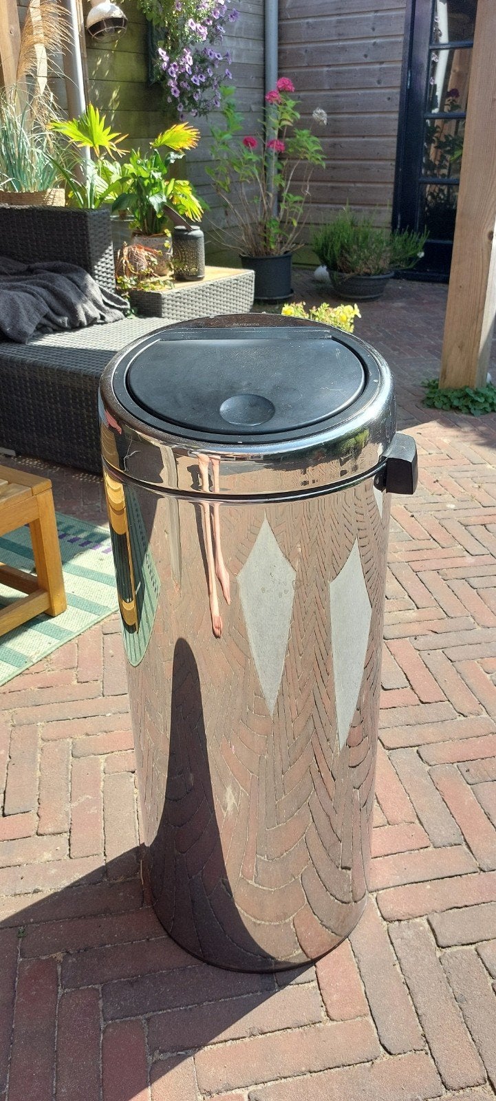 Brabantia Touch Bin Prullenbak - 30 liter - Staal, 40 liter of meer, Ophalen, Gebruikt, Rvs