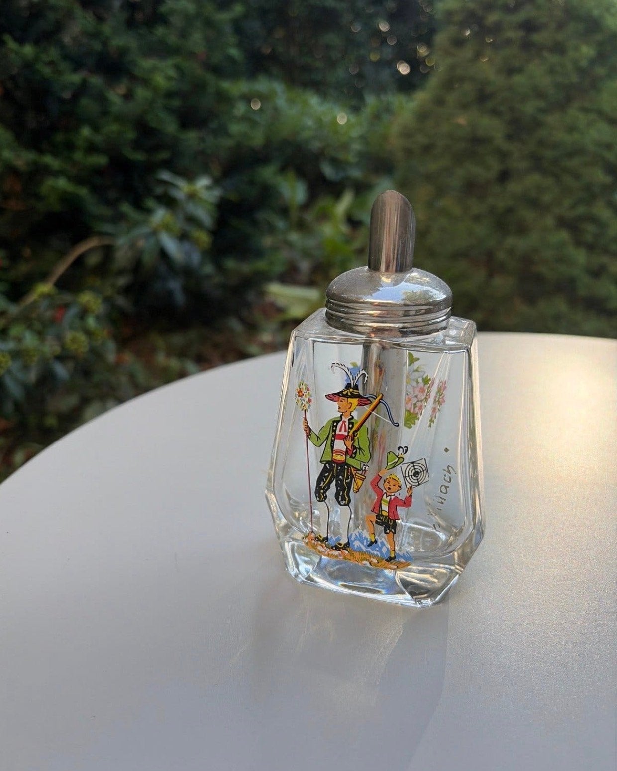 Vintage Oostenrijks suikerpotje met Alpenmotief, Ophalen of Verzenden