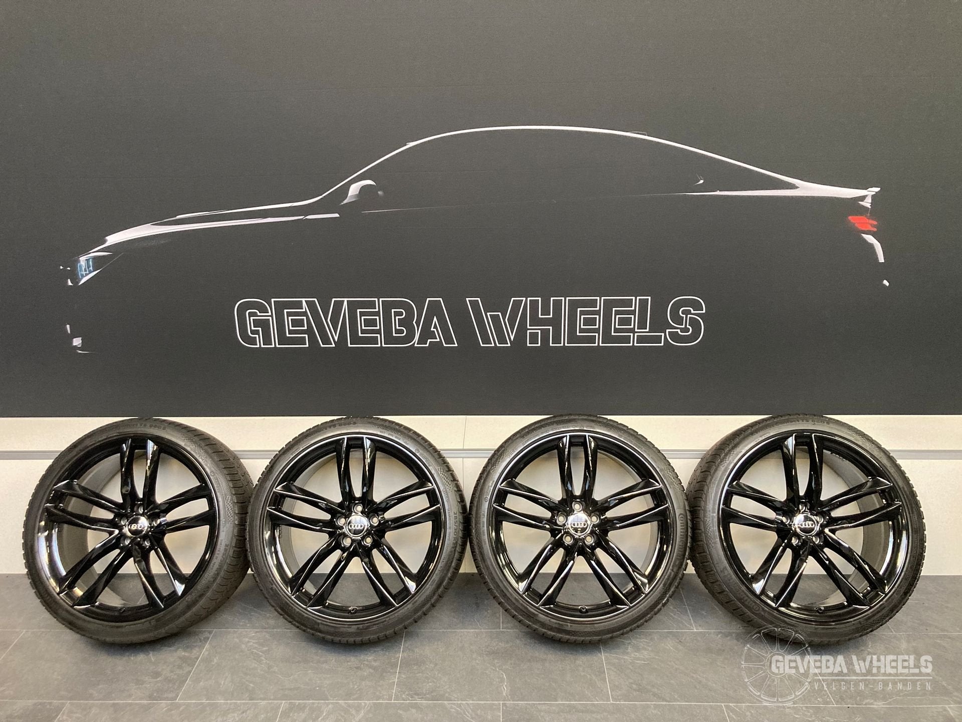 21” originele Audi RS6 C7 velgen + winterbanden 5x112 TPMS, Gebruikt, -, 285 mm, -