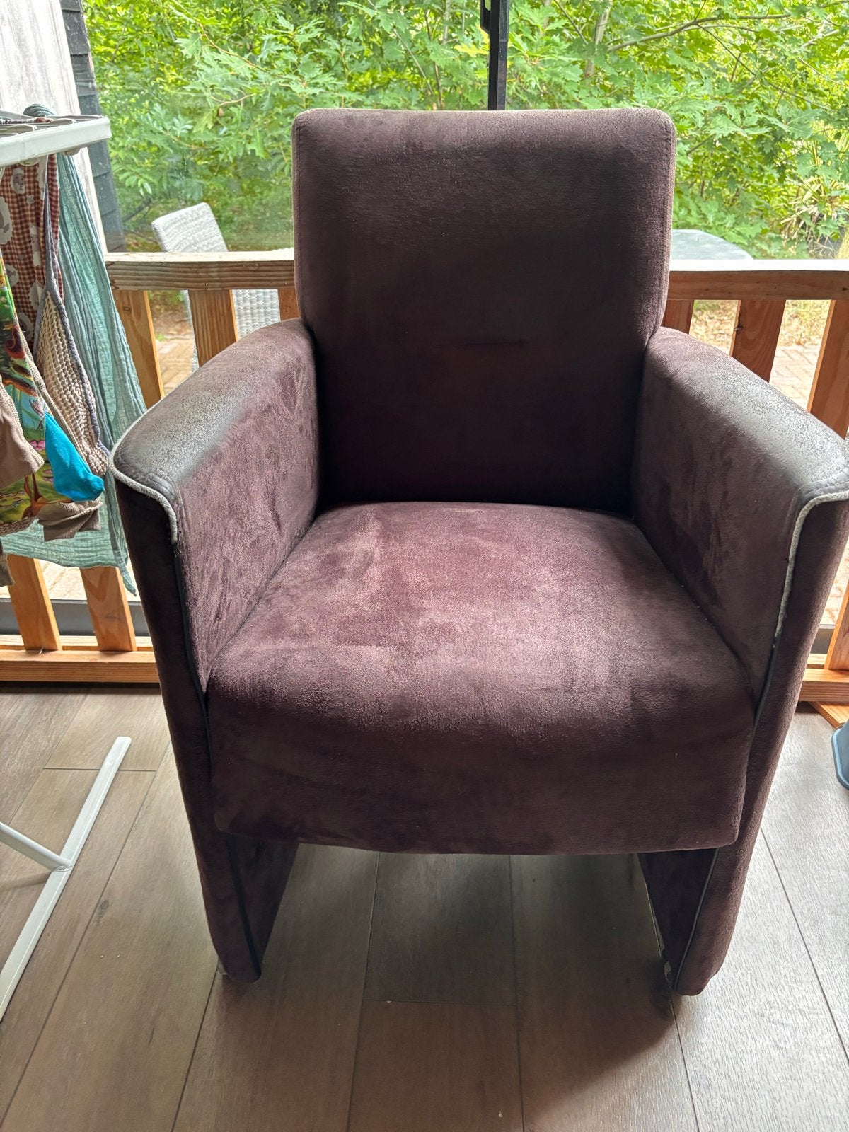 5x Bruine fauteuils met wieltjes, Ophalen, Gebruikt, Bruin, Stof