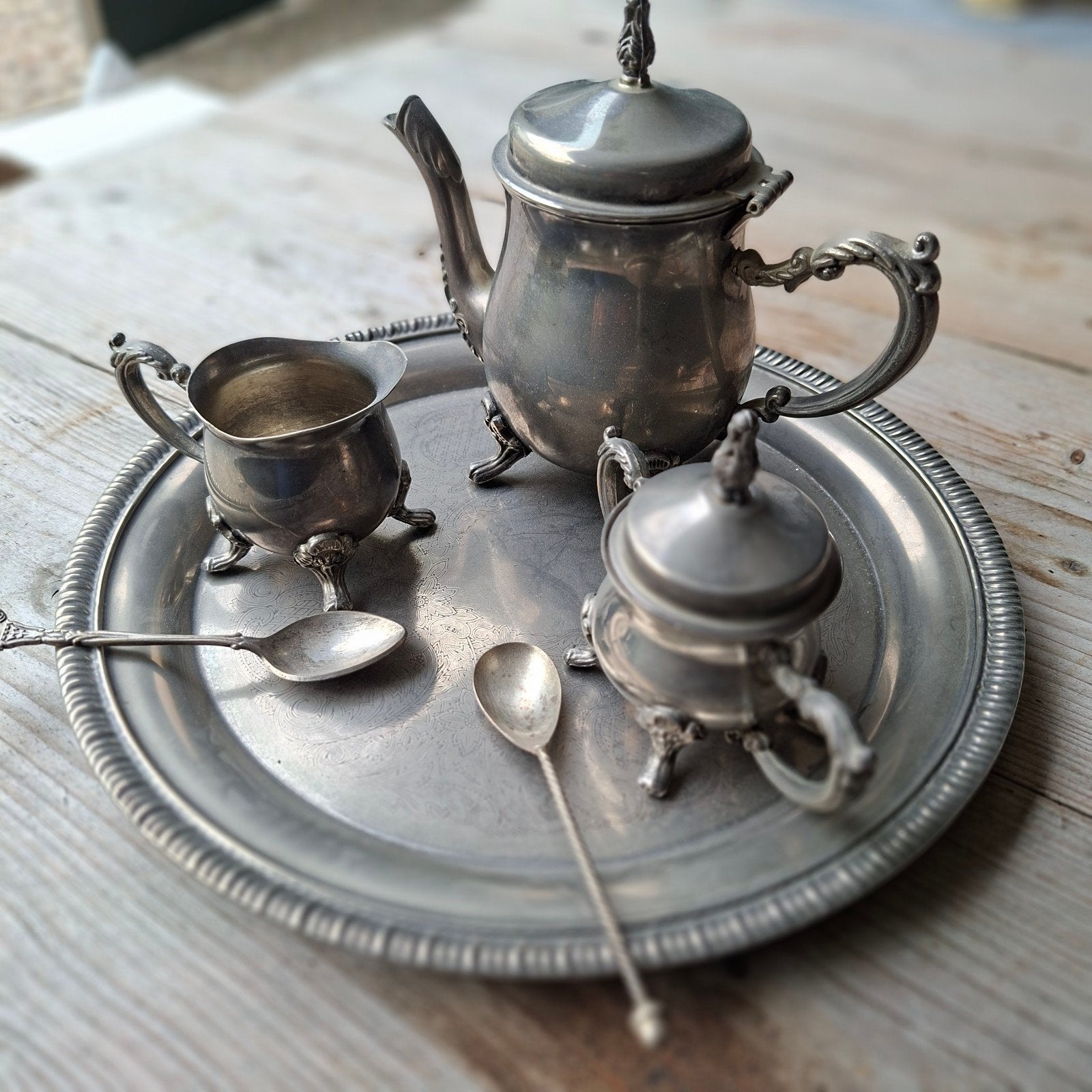tinnen servies setje., Ophalen of Verzenden