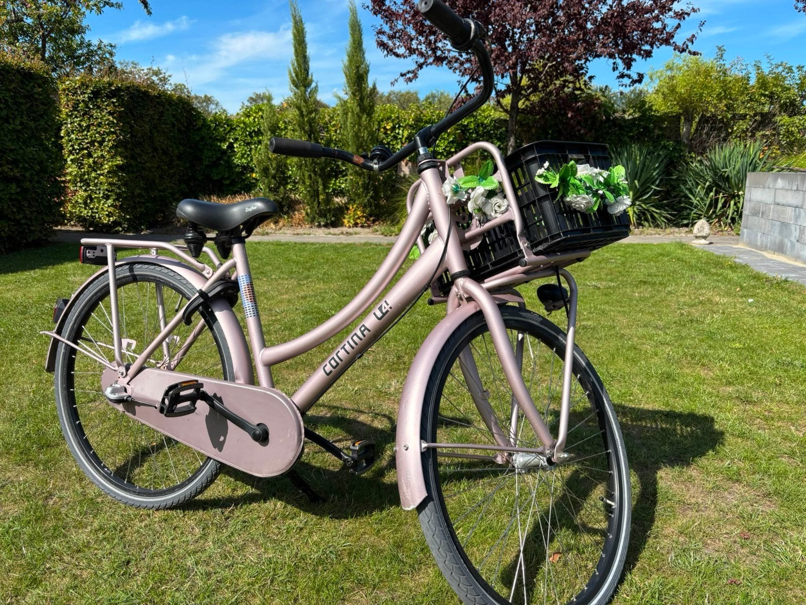 Cortina U4 Transportfiets 26 inch met Basil mand, Fietsen en Brommers, Terugtraprem, Gebruikt, Versnellingen, Minder dan 47 cm