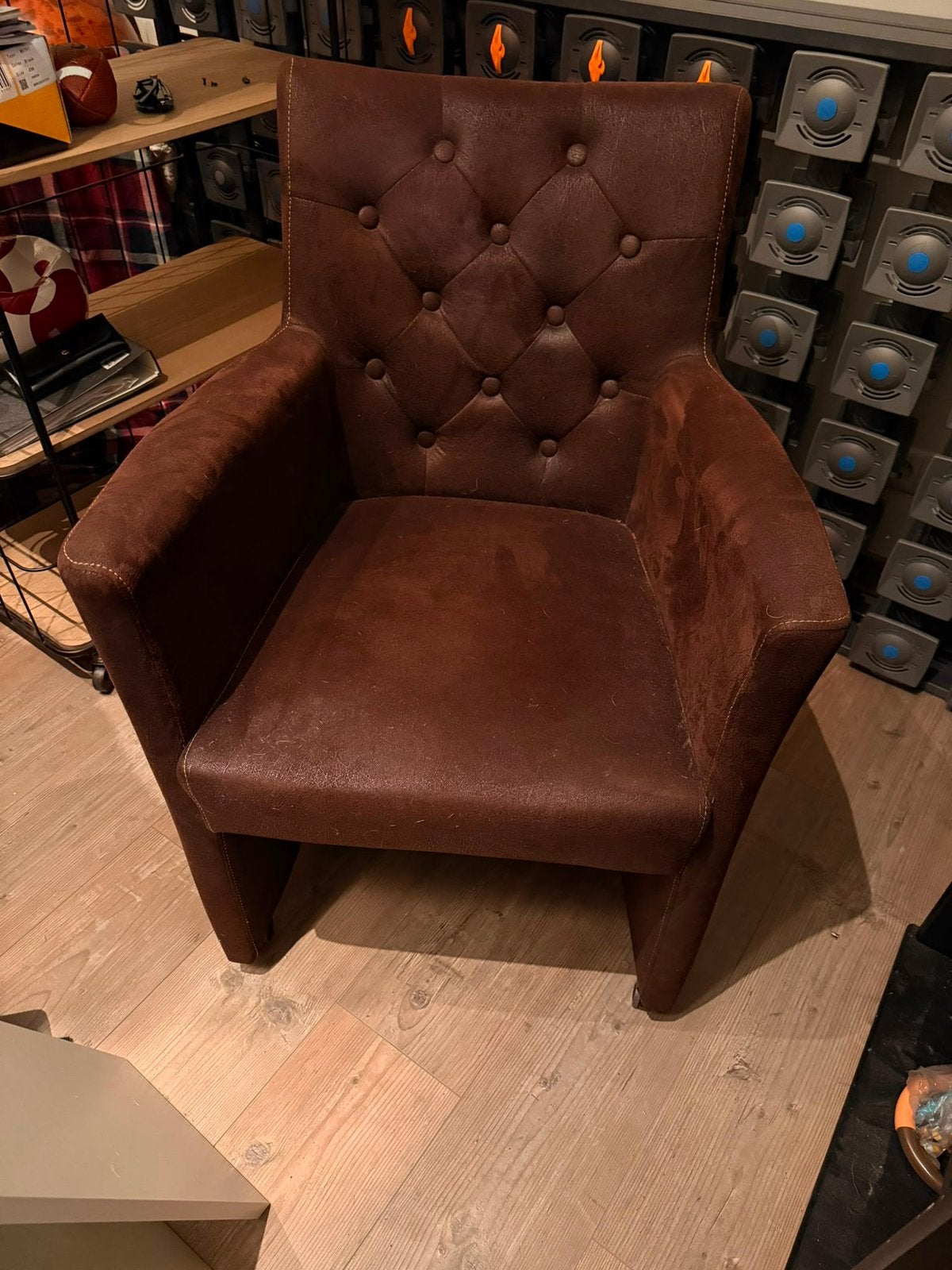Bruin rode fauteuil te koop, Huis en Inrichting, Fauteuils, Ophalen, Gebruikt, 75 tot 100 cm, 50 tot 75 cm