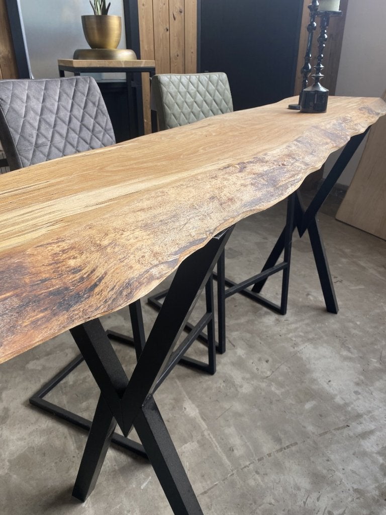 Bartafel | Bar | Boomstamtafel | Eettafel | Boomstamhout, Ophalen, 50 tot 100 cm, Vijf personen of meer, Rechthoekig