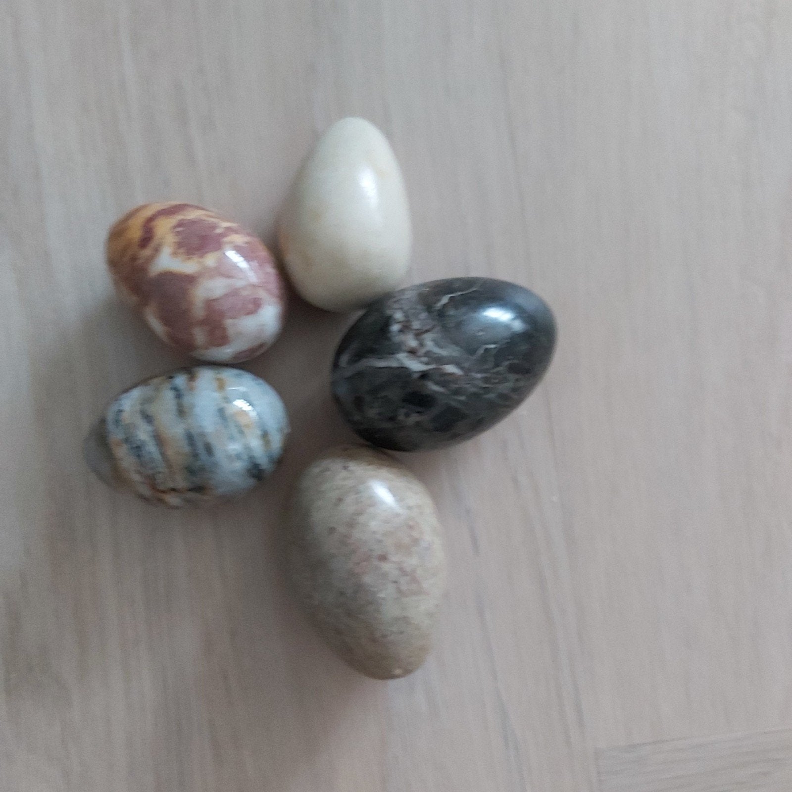 5 Mooie marmeren eieren, Ophalen of Verzenden, Mineraal