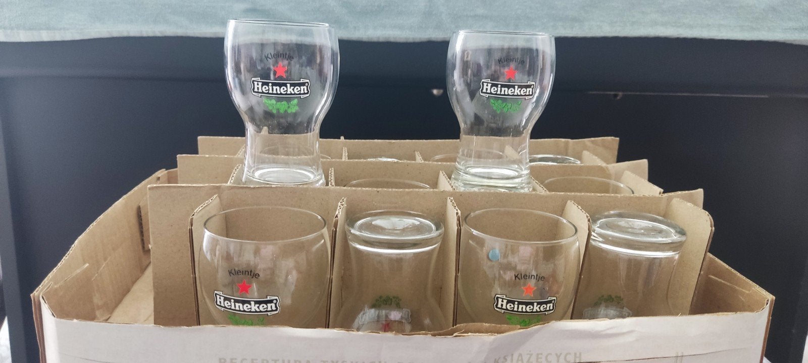 Kleine Heineken bier glazen, Ophalen of Verzenden, Rond, Minder dan 30 cm