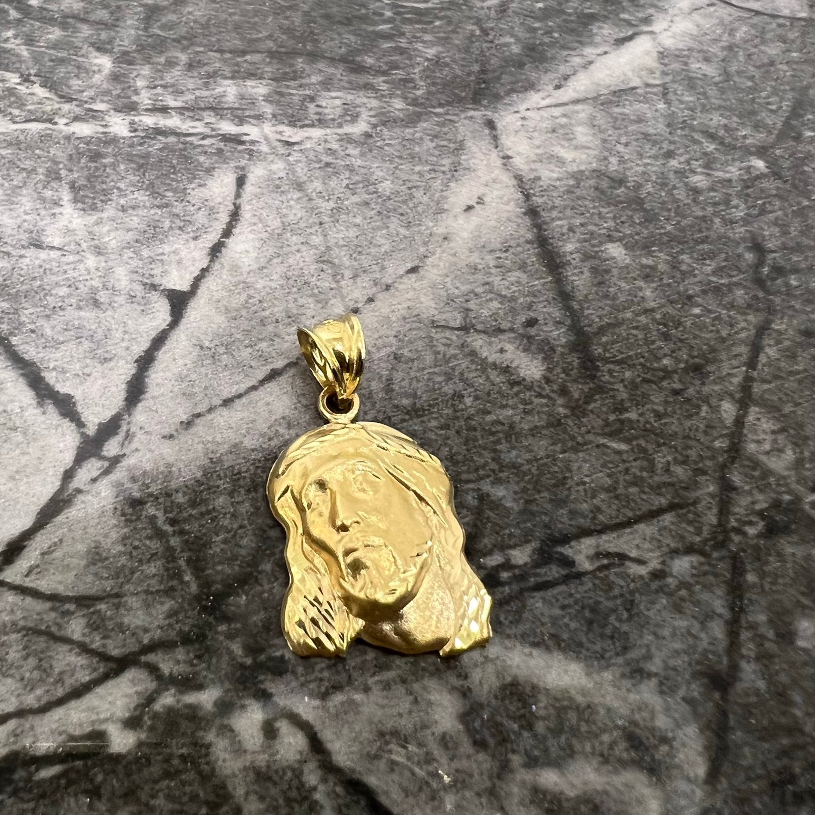 14 karaat gouden hanger Jezus gezicht kruis, Ophalen of Verzenden, Nieuw, Goud, Kruis of Symbool
