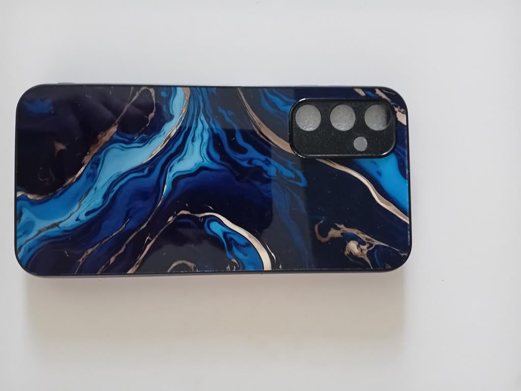Telefoonhoesje Samsung Galaxy A24 Blauw/Goud/Zwart Marmer, Ophalen of Verzenden, Nieuw, Overige modellen, Hoesje of Tasje