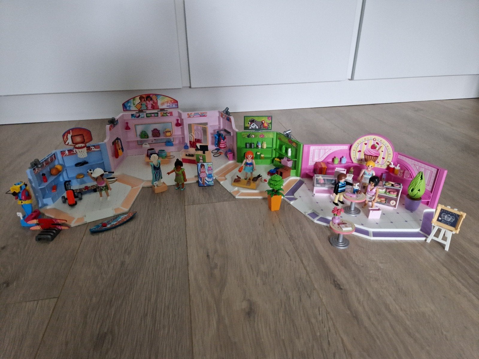 Playmobil winkelgalerij 9078 en taartenwinkel 9080, Ophalen of Verzenden, Gebruikt, Complete set