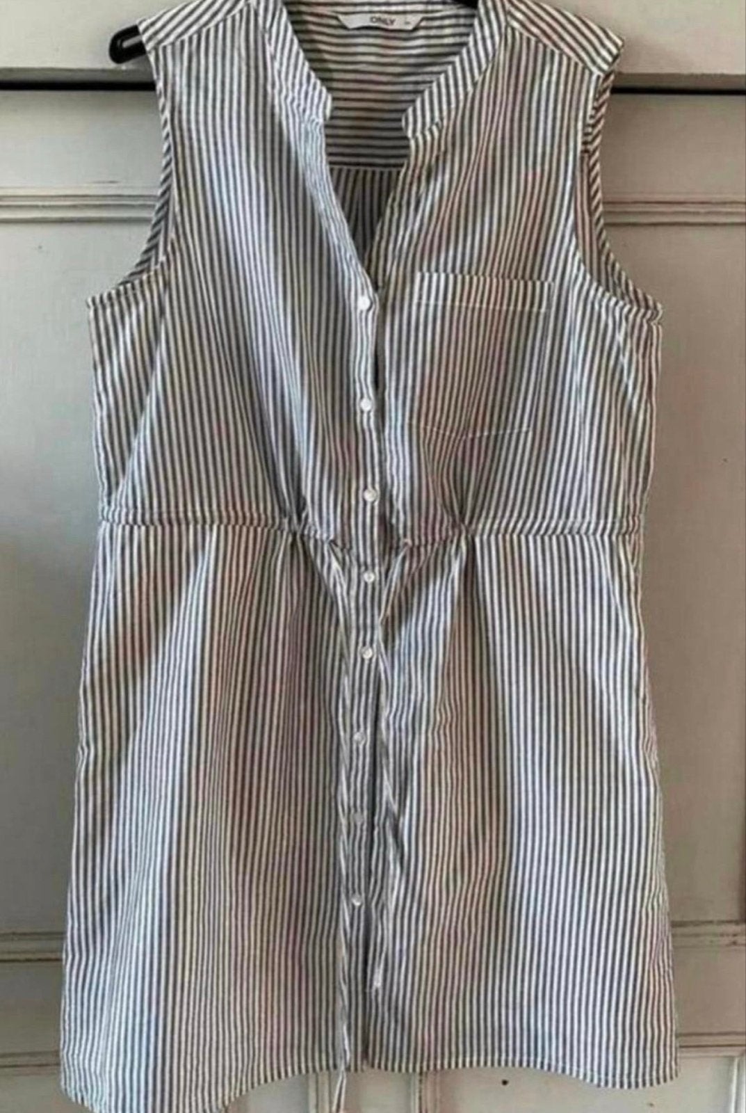ONLY gestreepte jurkje maat 34 met zilverdraadje, Blauw, Ophalen of Verzenden, Zo goed als nieuw, Maat 34 (XS) of kleiner