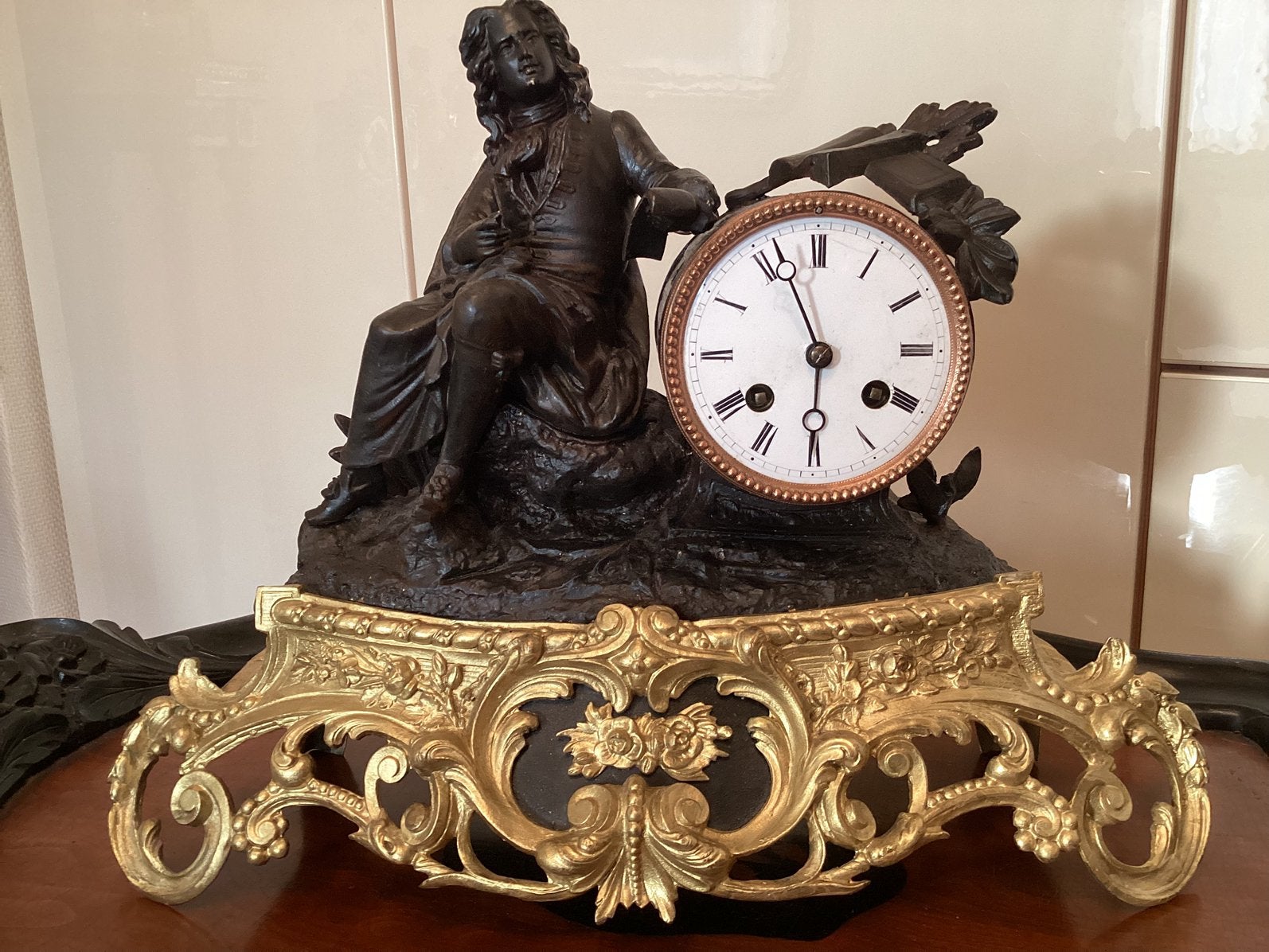 Mooie pendule met touwtje slinger eerlijk BOD mag, Ophalen