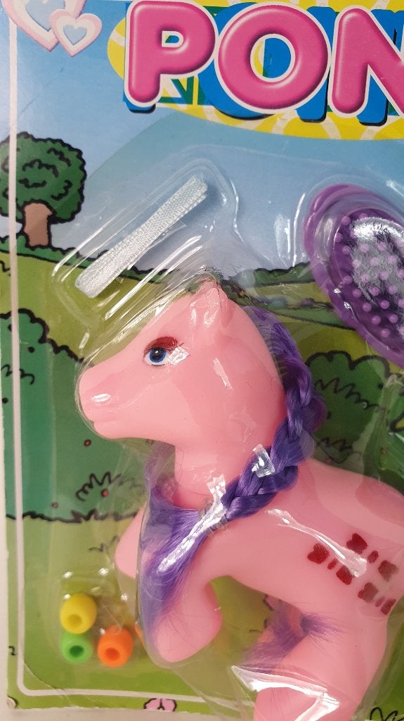 Vintage Pony op originele blister, jaren 80. MLP fakie. 8B12, Tweedehands verkoop, Tweedehands verkoop, Gebruikt, Ophalen of Verzenden