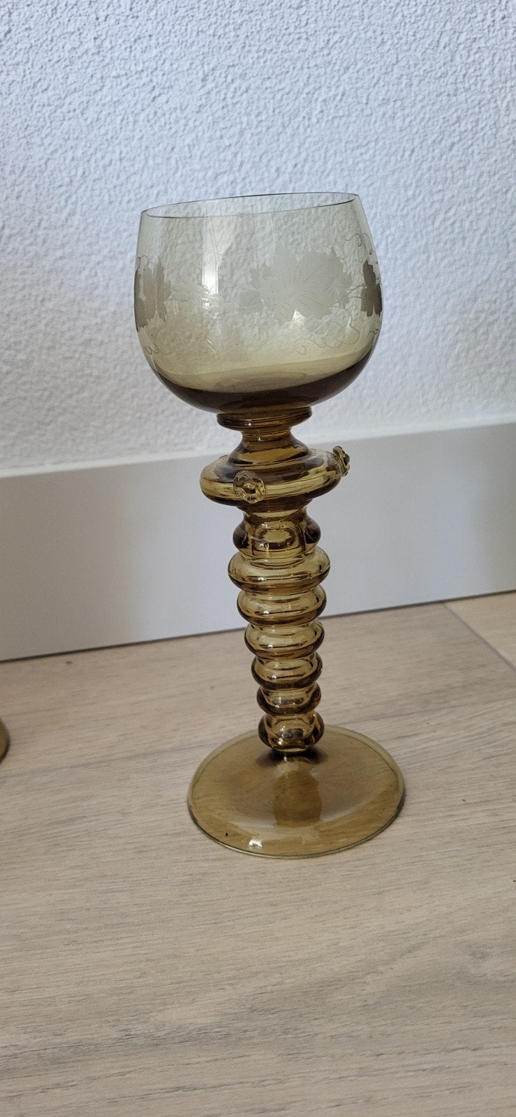 Set van 6 antieke roemers met druivenmotief, Antiek en Kunst, Antiek | Glas en Kristal, Ophalen of Verzenden