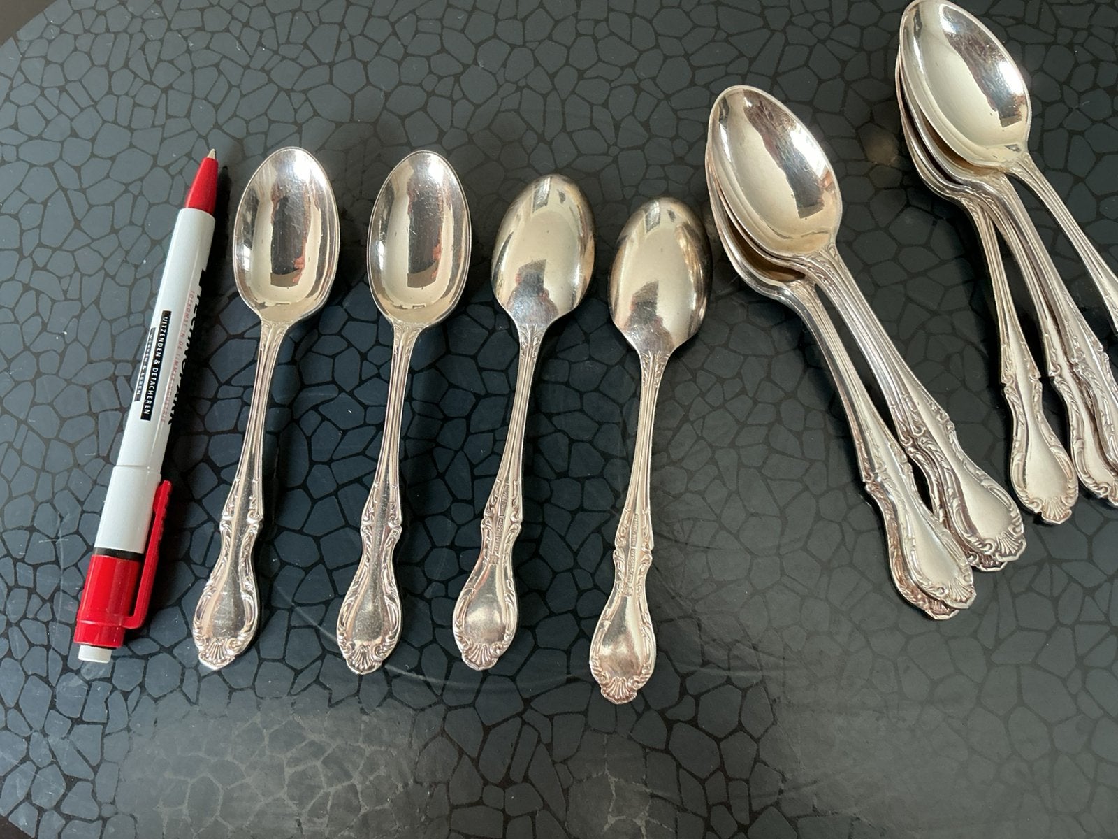 Dessertlepeltjes, verzilverd, Ophalen of Verzenden