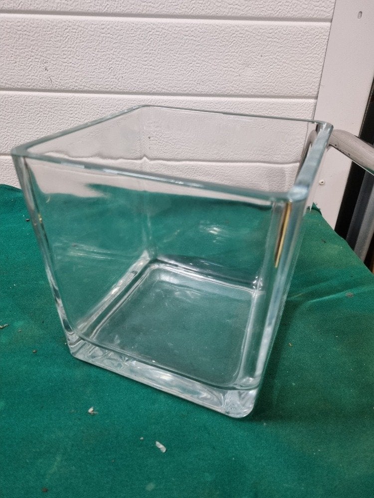 bloembak glas kubus dik, Ophalen of Verzenden, 'T Olde Gre-j, Info@toldegrej.nl, Endepoelstraat 20f Didam