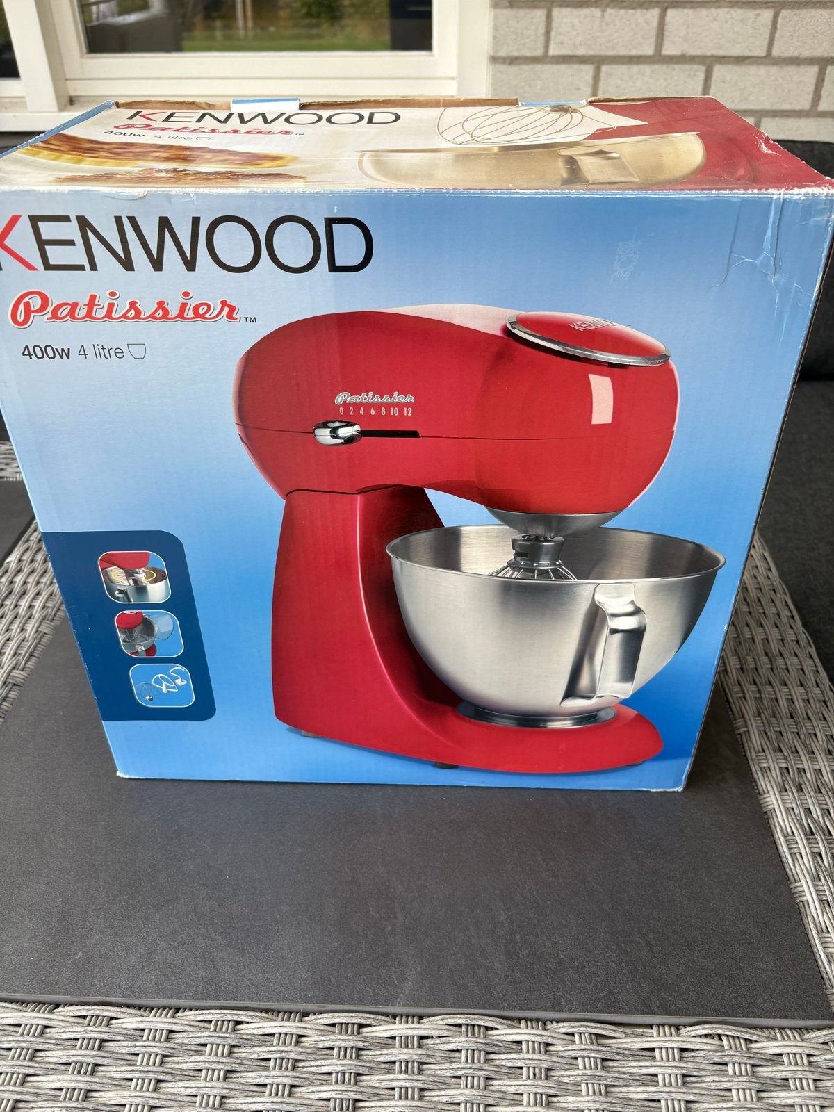 Kenwood Patissier KMX50 Keukenmach. Rood - Zo goed als nieuw, 4 liter of meer, Ophalen of Verzenden, Zo goed als nieuw, 3 snelheden of meer