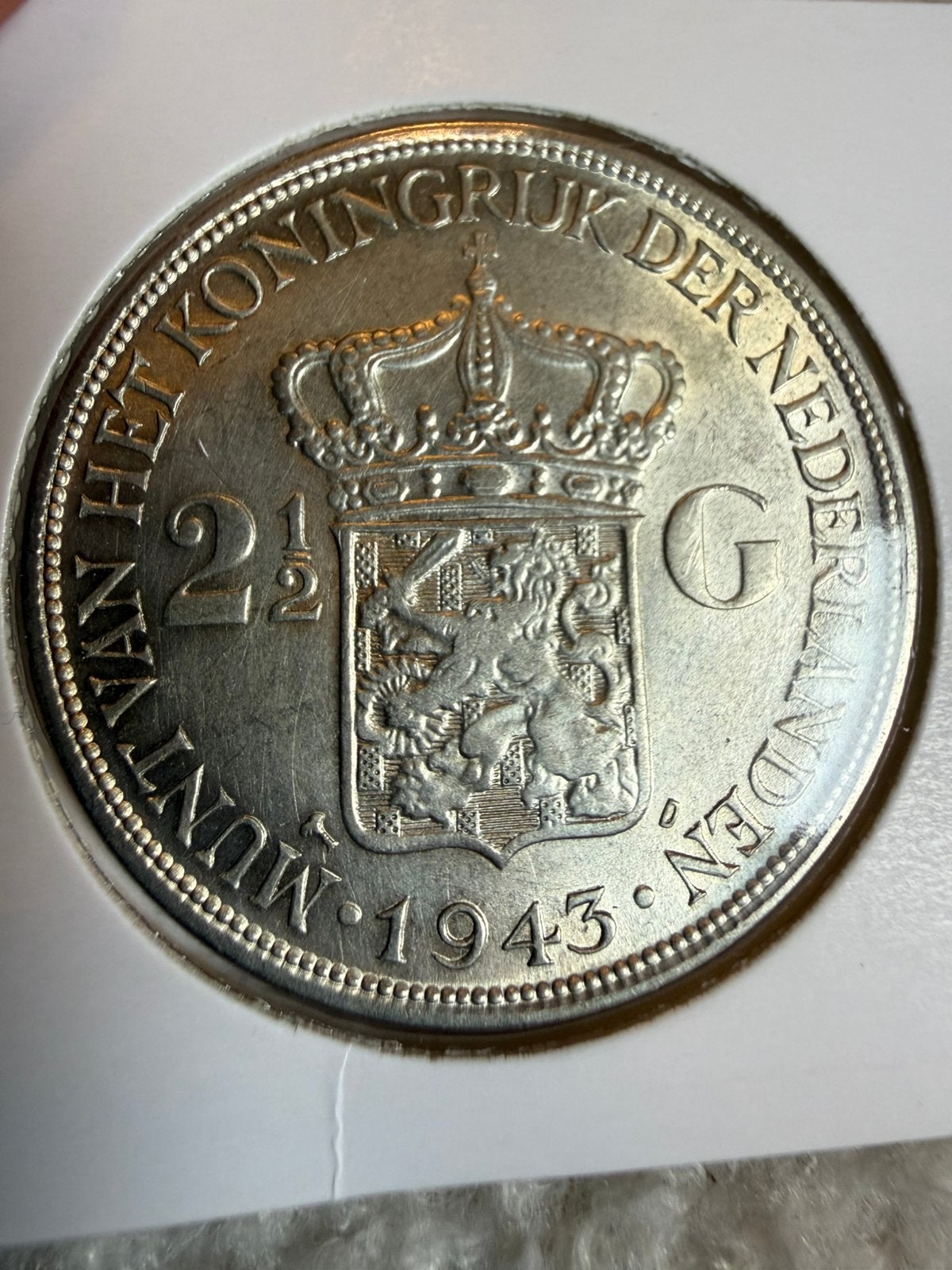 Rijksdaalder 1943D Wilhelmina, Zilver, Ophalen of Verzenden, Koningin Wilhelmina, Losse munt