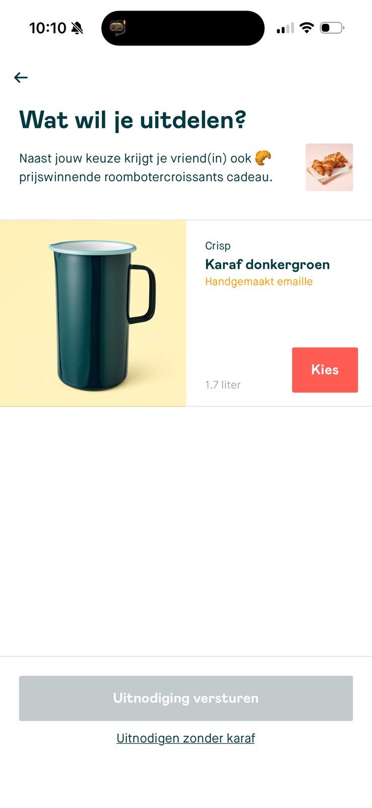 Crisp welkomst korting voucher €10 shoptegoed emaille karaf, Ophalen, Zo goed als nieuw, Overige typen