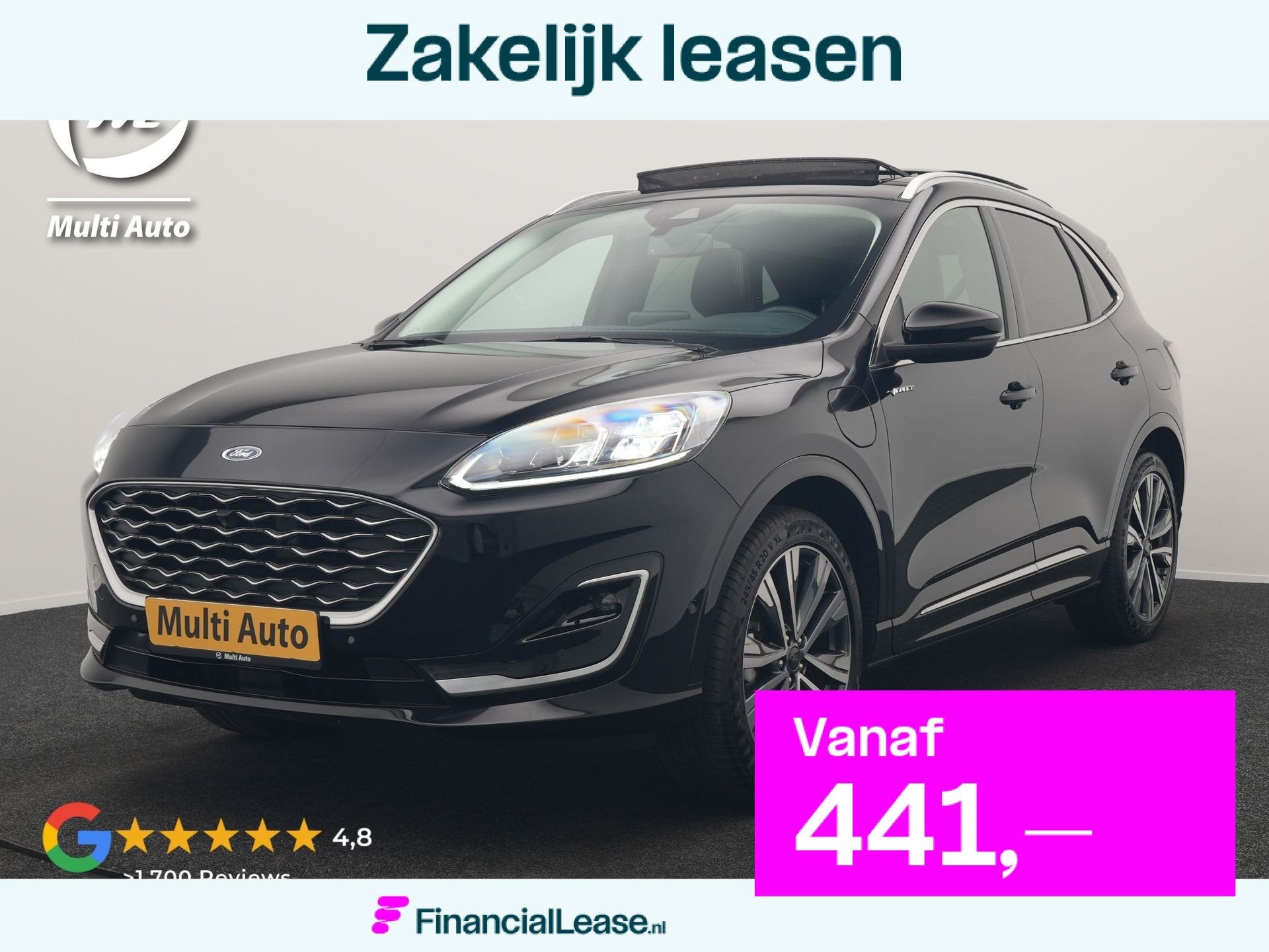 Ford Kuga 2.5 Vignale PHEV 225pk Dealer O.H. | Panodak | Ada, Gebruikt, Zwart, 4 cilinders, Zwart